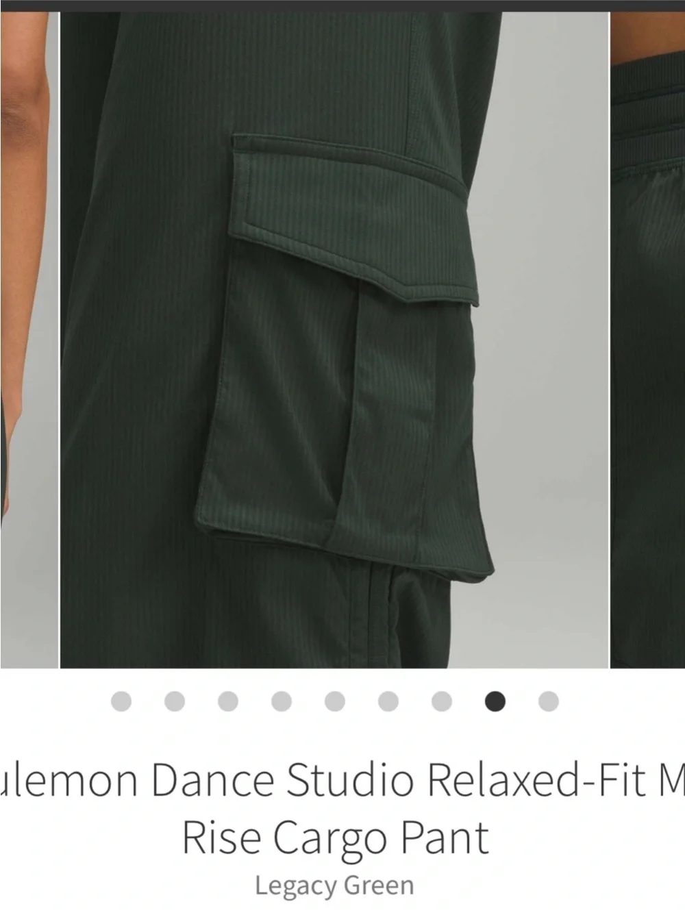 Lululemon Dance Studio Relaxed Fit Mid Rise Cargo Pants Legacy Green Sz XS